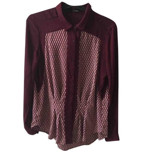 THE KOOPLES  women’s color of the season burgundy long sleeve button shirt - Picture 3 of 16